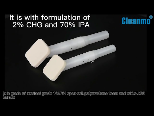 vídeos da empresa sobre Disposable CHG Applicator Surgical Skin Prep Foam Antiseptic 70% IPA 2% CHG Swab