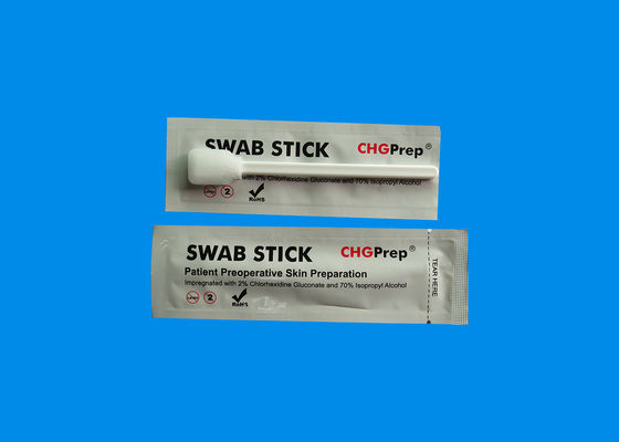 Ponta da espuma de Chg Swabsticks do gluconato do álcool do KC 70% IPA e do Chlorhexidine de 2%