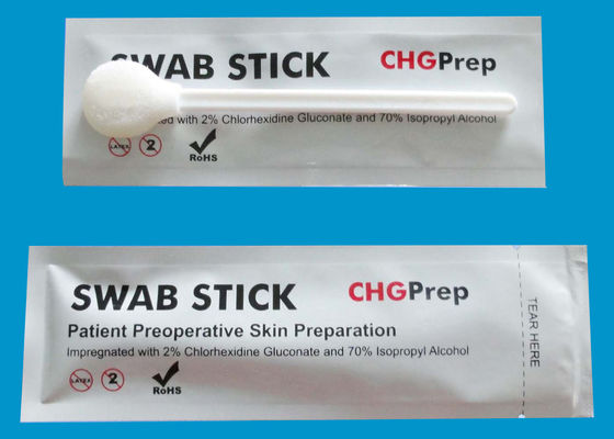 Álcool isopropílico cirúrgico IPA 2% CHG Swabstick do cotonete 70% da espuma descartável CHG