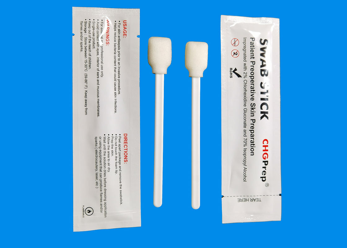 A limpeza da espuma do gluconato do Chlorhexidine de 2% limpa a vara do cotonete da injeção do álcool isopropílico de 70% pre